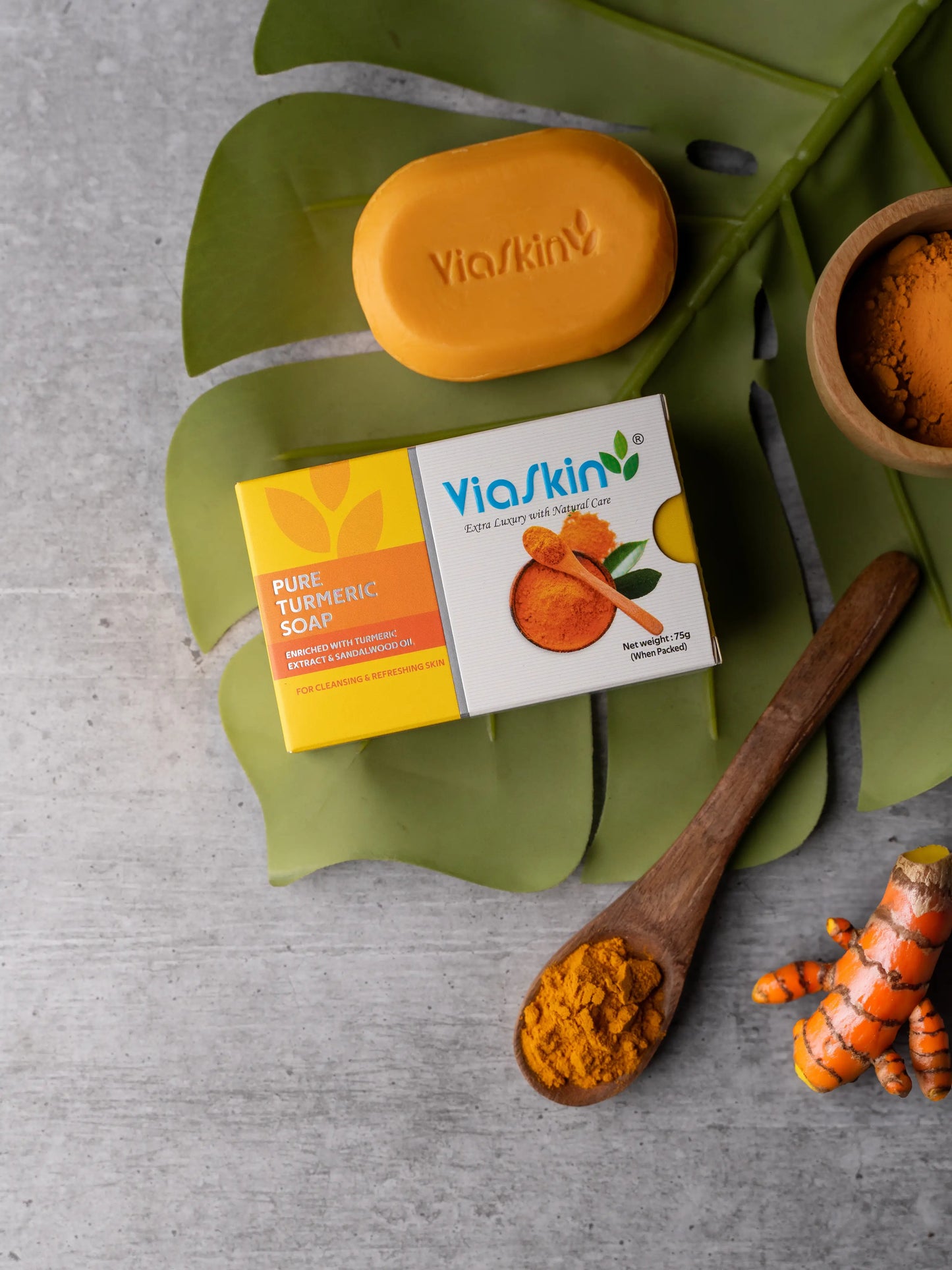 Viaskin Pure Turmeric Soap.( Pack of 4 ) , 75 g / Soap