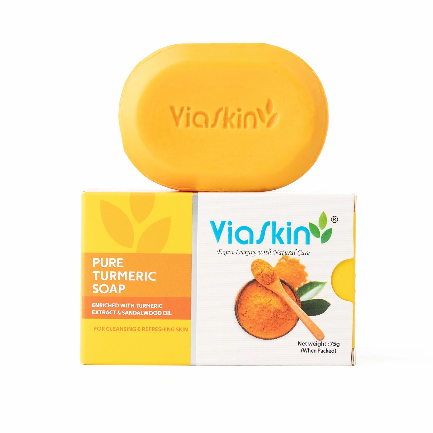 Viaskin Pure Turmeric Soap.( Pack of 4 ) , 75 g / Soap