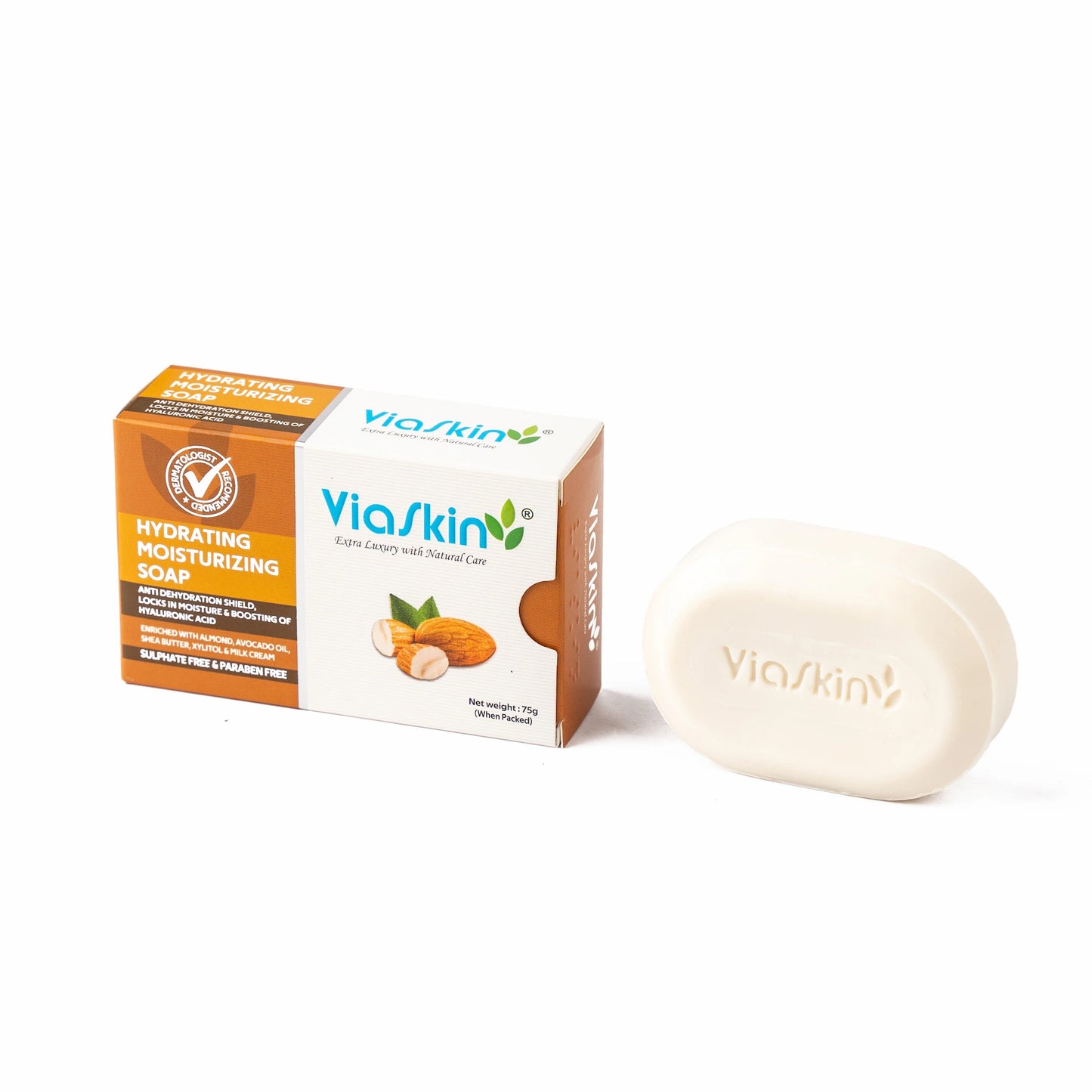 Viaskin Hydrating Moisturizing Soap. ( Pack of 4 ) , 75 g / Soap