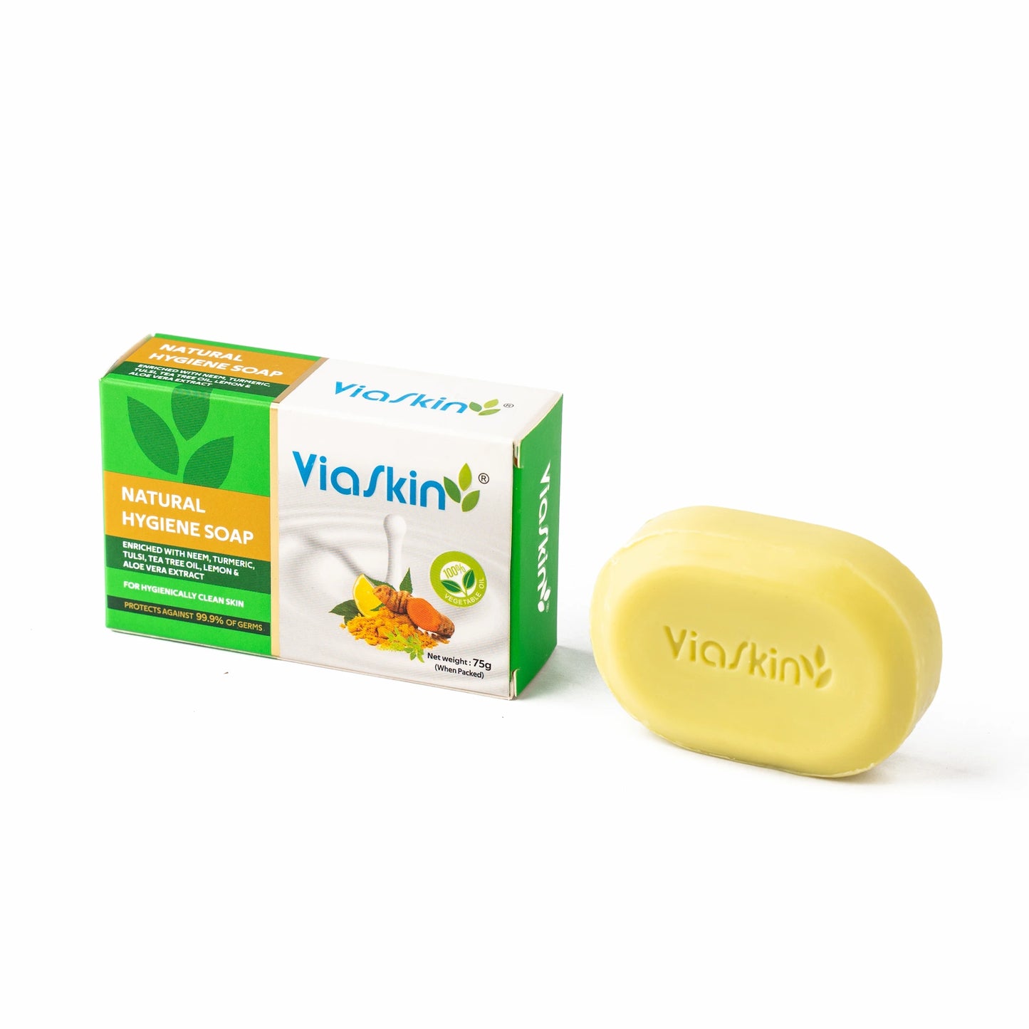 Viaskin Natural Hygiene Soap, ( Pack of 4 ), 75 g / Soap