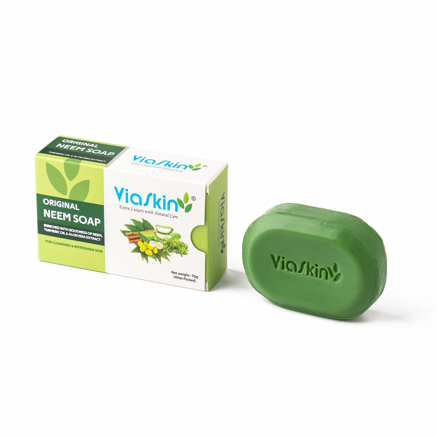 Viaskin Original Neem Soap. ( Pack of 4 ) , 75 g / Soap