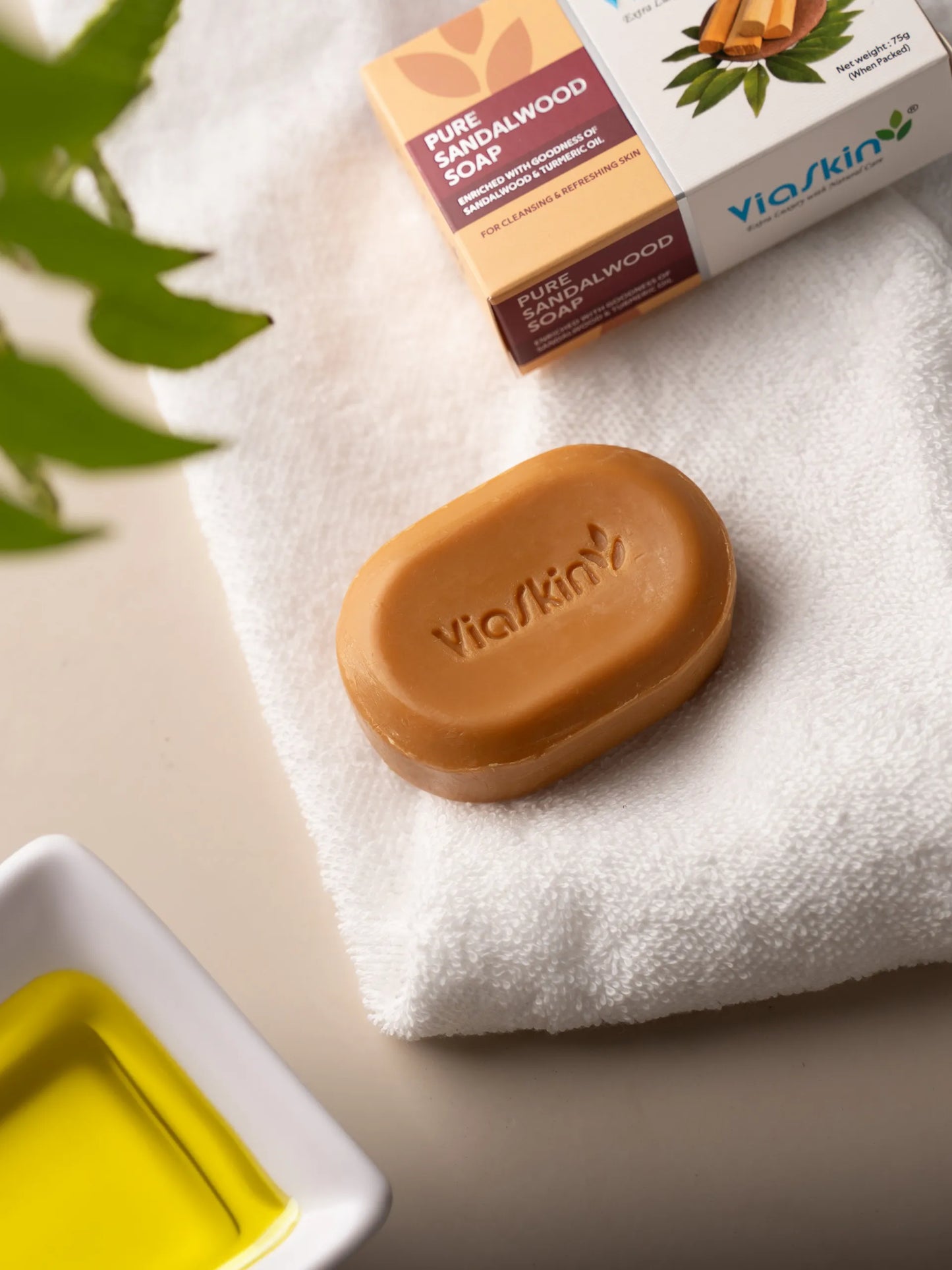 Viaskin Pure Sandalwood Soap. ( Pack of 4 ), 75 g / Soap