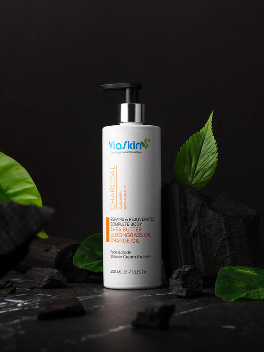 Viaskin Charcoal Face and Body Shower Cream For Men