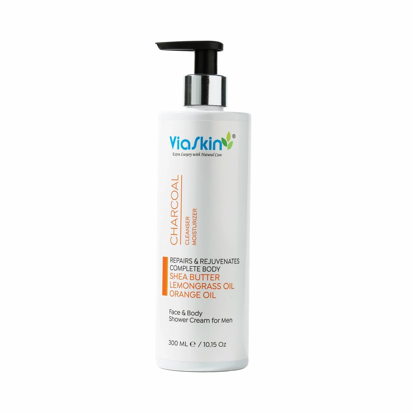 Viaskin Charcoal Face and Body Shower Cream For Men