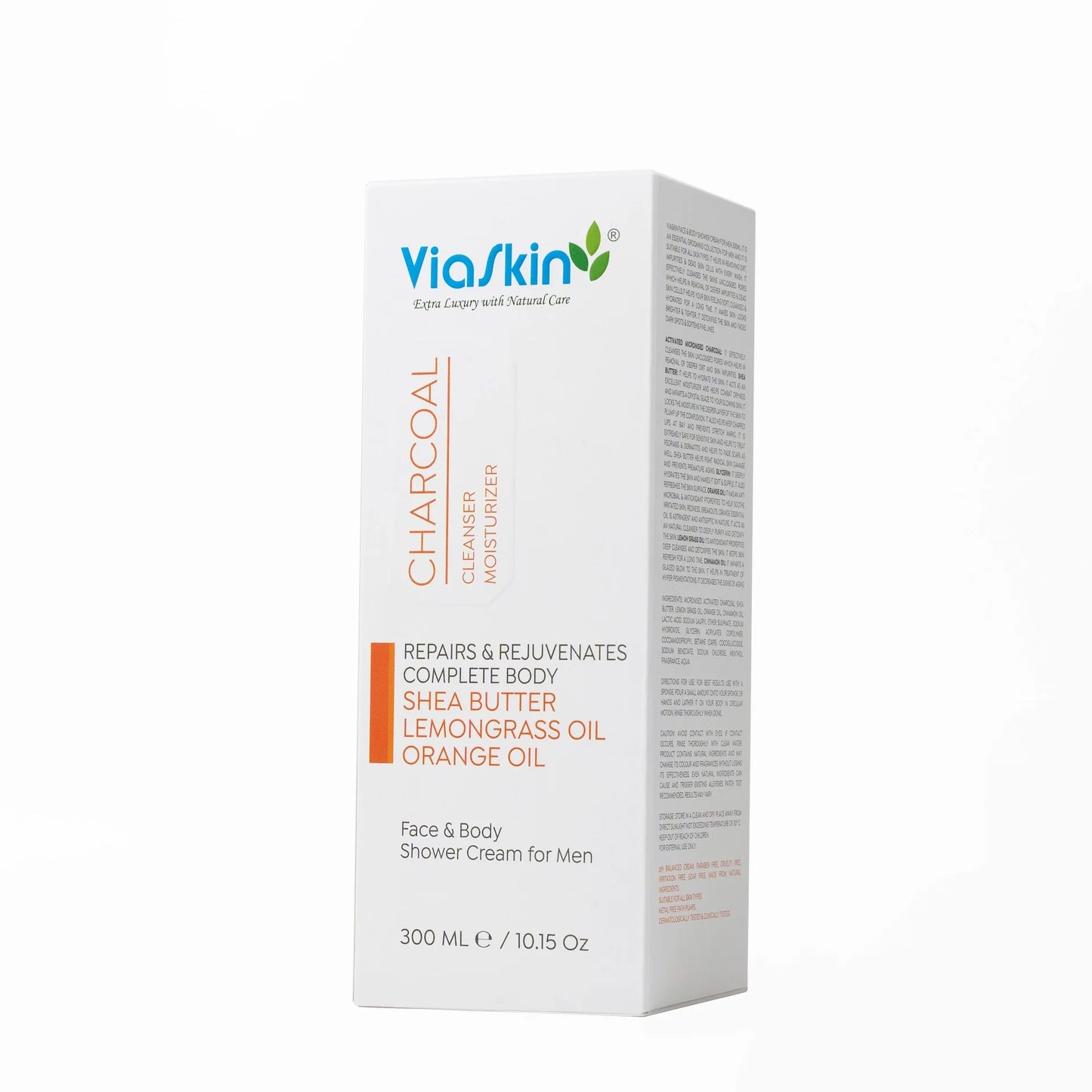 Viaskin Charcoal Face and Body Shower Cream For Men