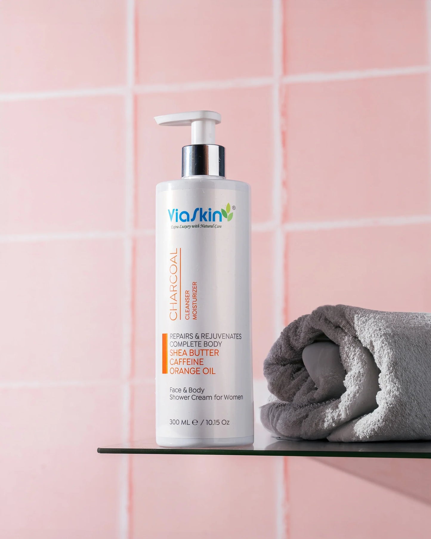 Viaskin Charcoal Face and Body Shower Cream For Women