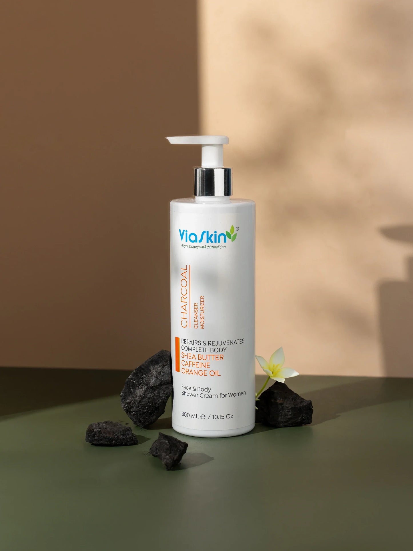 Viaskin Charcoal Face and Body Shower Cream For Women