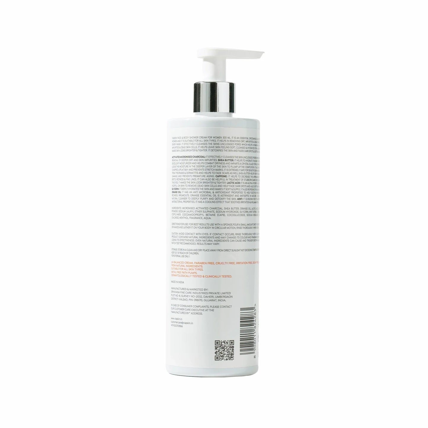 Viaskin Charcoal Face and Body Shower Cream For Women